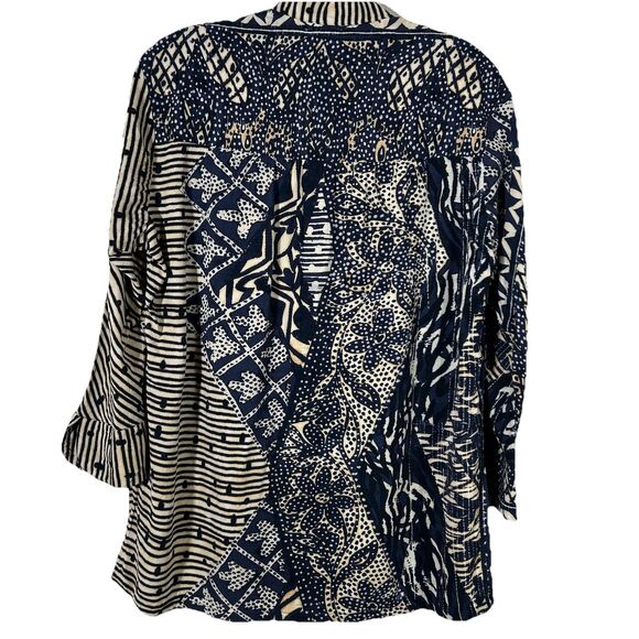 Vintage Jams World Tapa Print Pullover Rayon Tunic Top Sz S Batik Tropical Boho - Picture 4 of 16